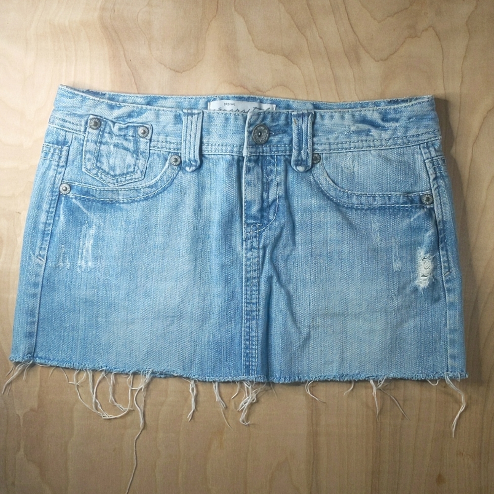 AEROPOSTALE Denim Cut-Off Miniskirt
